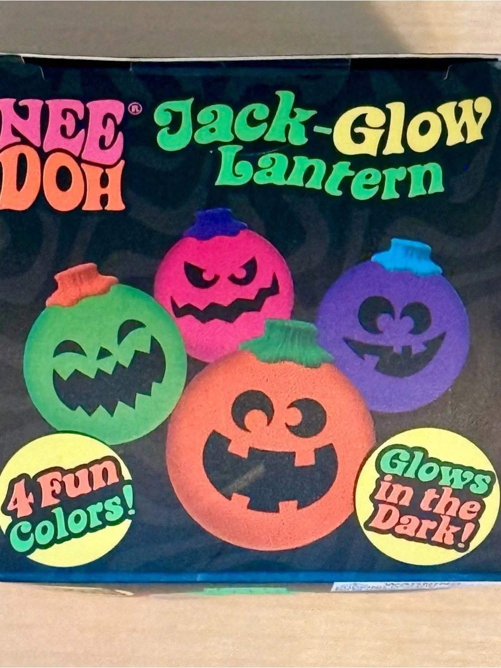NeeDoh Jack-Glow Lantern Glow in the Dark Pumpkin Toy NIB